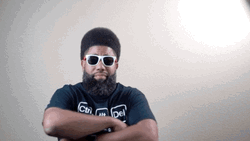 Black Wear Sunglasses Straight Face GIF