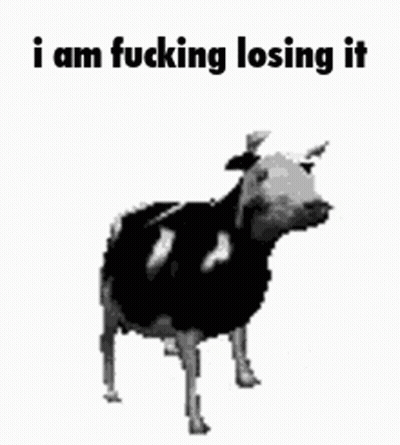 Black White Cow I Am Fucking Losing It GIF