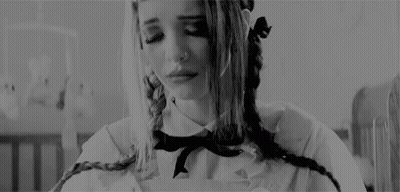 Black White Crying Girl With Braids Nose Ring GIF