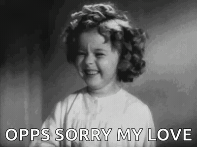 Black-White Girl Funny Face Opps Sorry My Love GIF