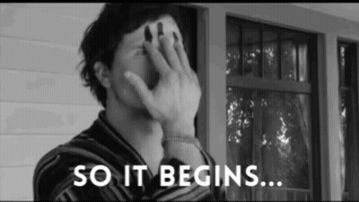 Black White Man Covering Face So It Begins GIF