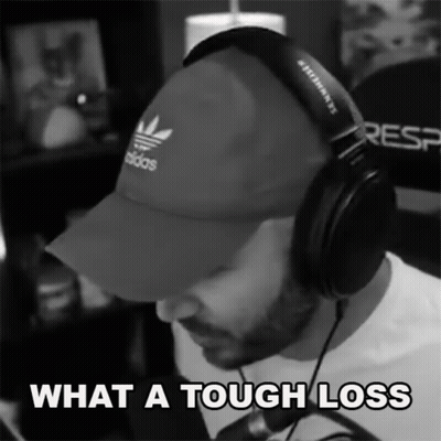 Black White Man Headphones Hat What A Tough Loss GIF