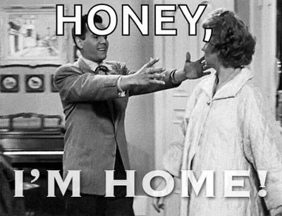 Black White Man Hugging Woman Honey I'm Home GIF