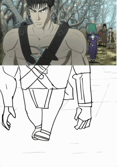 Black White Man With Sword Woman Purple Dress GIF