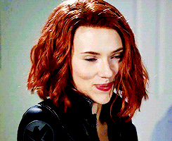 Black Widow Flirty Face GIF
