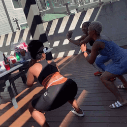 Black Women Exercising Squats GIF