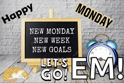 Blackboard Saying New Monday New Week New Goals GIF