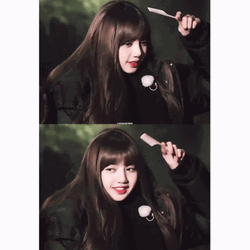 Blackpink Lisa Combing Bangs GIF