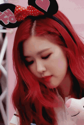 Blackpink Rose Minnie Mouse Ears GIF