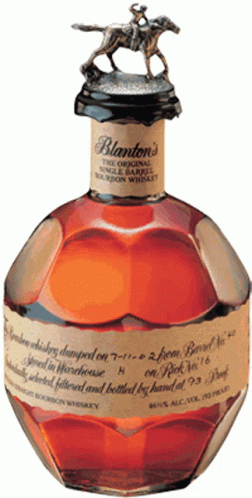 Blanton's Bourbon Whiskey Bottle With Horse On Top GIF