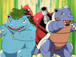 Blastoise Venusaur Tandem Attack Pokemon GIF