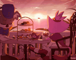 Blaze The Cat Having Tea GIF