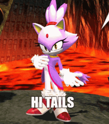 Blaze The Cat Saying Hi GIF
