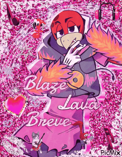 Blaze The Hedgehog On Pink Background GIF