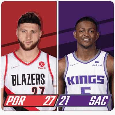 Blazers And Kings Basketball Players GIF
