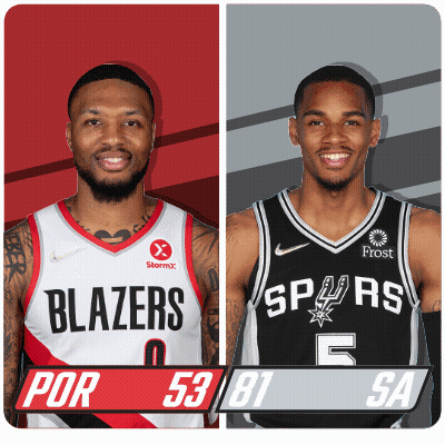 Blazers And Spurs Basketball Players GIF