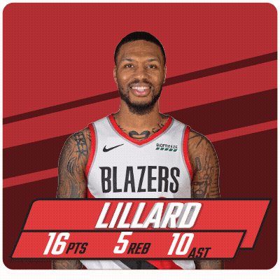 Blazers Lillard 16 Pts 5 Reb 10 Ast GIF