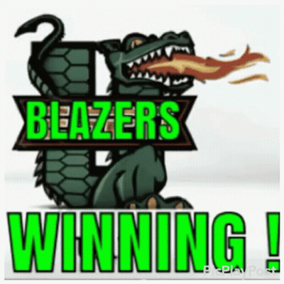 Blazers Logo Crocodile With Fire Coming Out Of Mouth GIF