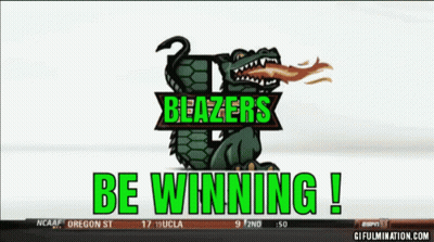Blazers Logo Saying Be Winning GIF