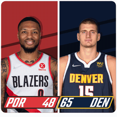 Blazers Vs Denver Basketball Players GIF