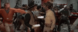 Blazing Saddles Party Pie Fight GIF