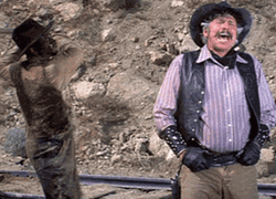 Blazing Saddles Slim Pickens Attacked GIF