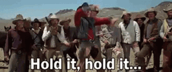 Blazing Saddles Townman Hold It Cowboys GIF