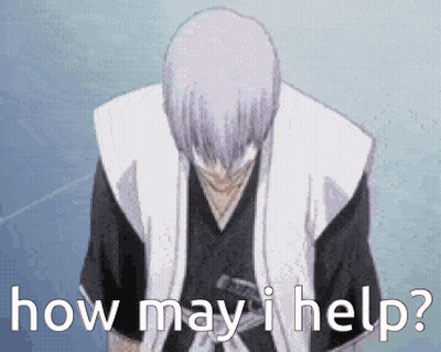 Bleach Character Kneeling Asking How May I Help GIF