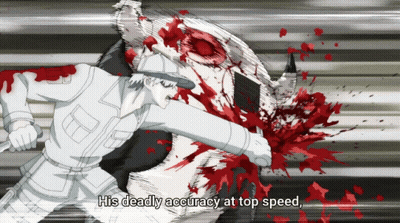 Bleeding Person Saying His Deadly Accuracy At Top Speed GIF
