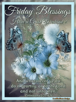 Blessed Friday Baby Blue Motif GIF