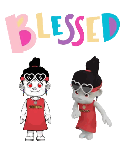 Blessed On White Background Sticker