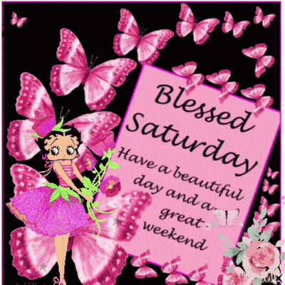 Blessed Saturday Betty Boop Butterflies GIF