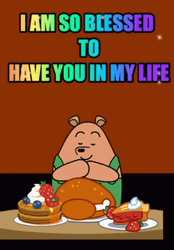Blessed Thanksgiving Pants Bear GIF