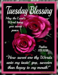 Blessed Tuesday Glittery Red Roses GIF