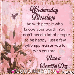 Blessed Wednesday Glittery Pink Flower GIF