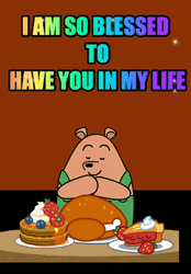 Blessings Prayer Meal Bear Pants  GIF