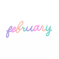Blinking Cursive February Pastel Colors GIF