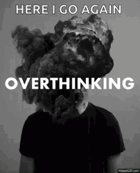 Blinking Exploded Head Here We Go Again Overthinking GIF