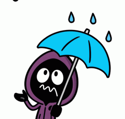 Blinking Eyes Sad Sticker With Umbrella GIF