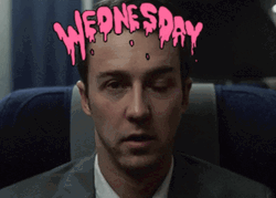 Blinking Fight Club Wednesday GIF