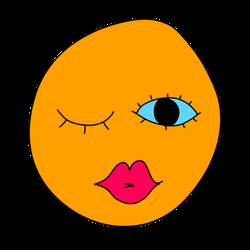 Blinking Kiss Emoji Sketch