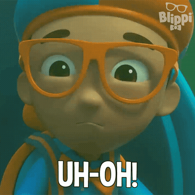 Blippi Cartoon Saying Uh-Oh GIF
