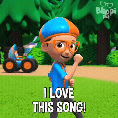 Blippi Character Saying I Love This Song GIF
