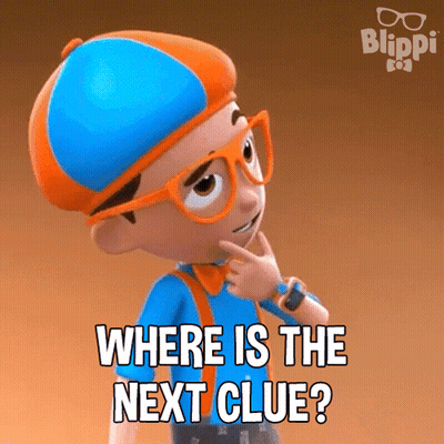 Blippi Character Says Where Is The Next Clue GIF