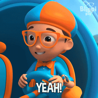 Blippi Driving Car Saying Yeah GIF