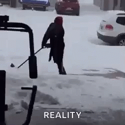 Blizzard Snow Shoveling Mishap GIF