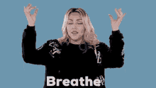 Blond Girl Woosah Exercise Breath GIF