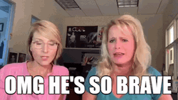 Blond Woman Omg Hes So Brave GIF