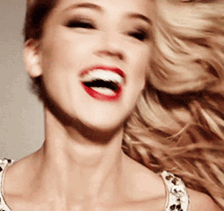 Blonde Amber Heard Radiant Smile GIF