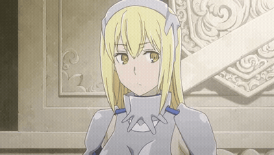 Blonde Anime Girl In White Armor GIF